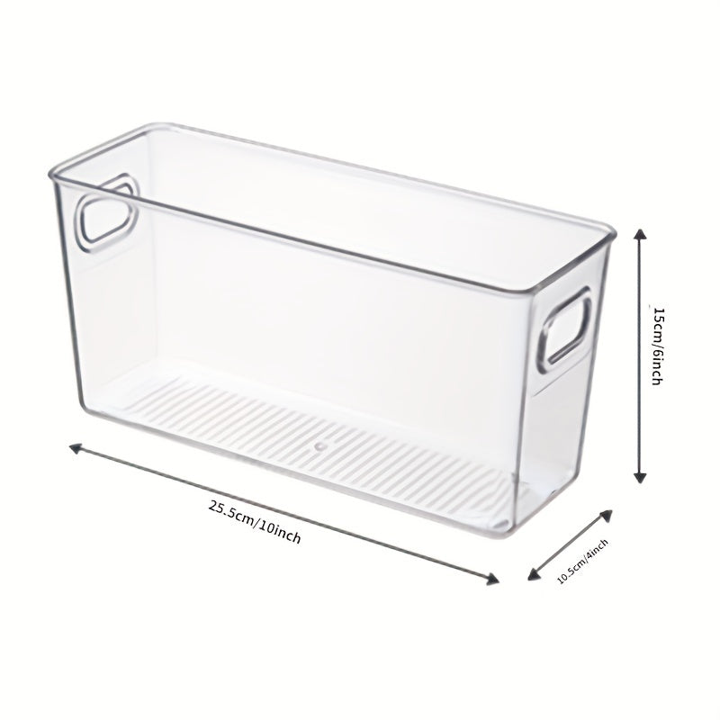 Stackable Fridge Bin Clear Organizer with Handle