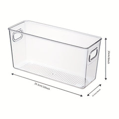 Stackable Fridge Bin Clear Organizer with Handle