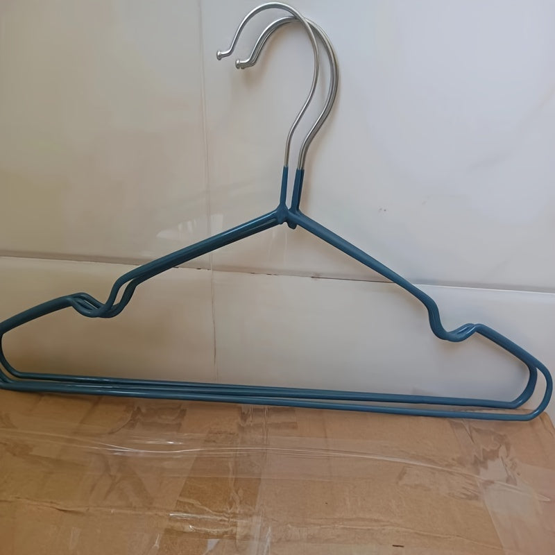 3pcs Adult Hanger Dipped Plastic Metal Anti Slip Clothes Hanging Rack
