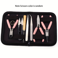 DIY Jewelry Making Tool Set 8pc Pliers Scissor Tweezers Jump Ring Opener Awl