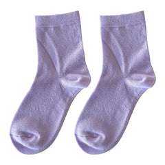 5 Pairs Solid Socks Women's Comfy & Breathable Mid Tube Stockings