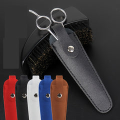 PU Leather Hair Clipper Protective Cover Snap Closure Scissor Pouch