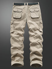 Men's Straight Leg Cargo Pants with Solid Flap Pockets