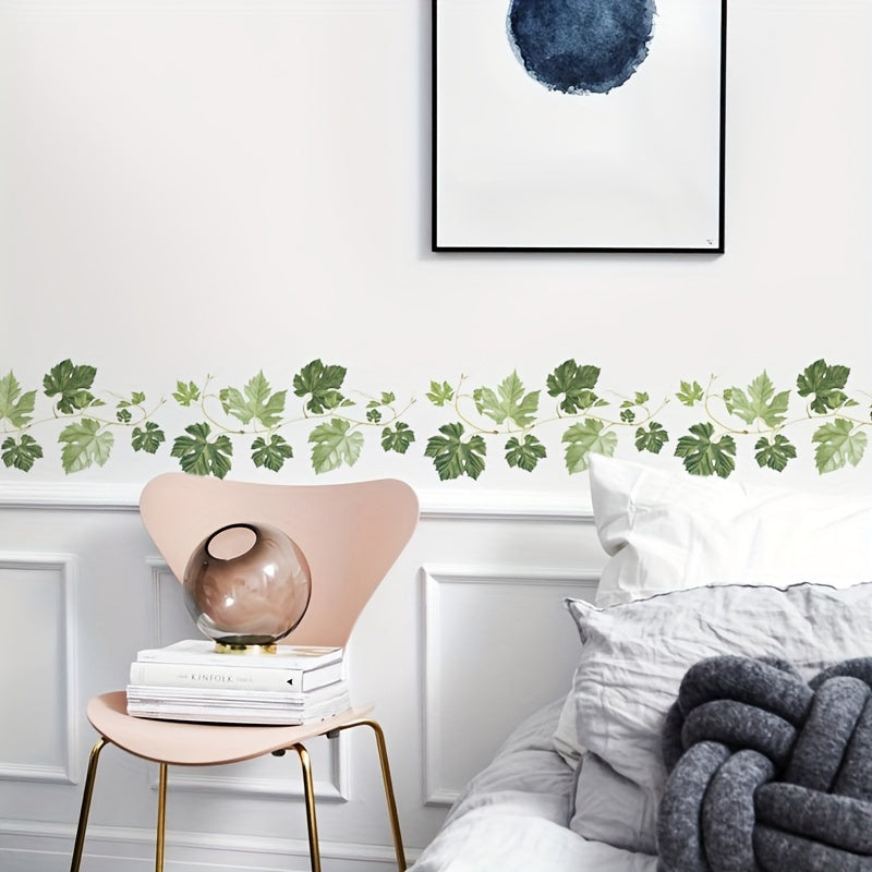 PVC Hanging Vine Wall Decals Green Leaves Plant Transfer Paper