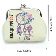 Leaf Pattern Coin Purse Bag Kiss Lock Key Bag Birthday Gift