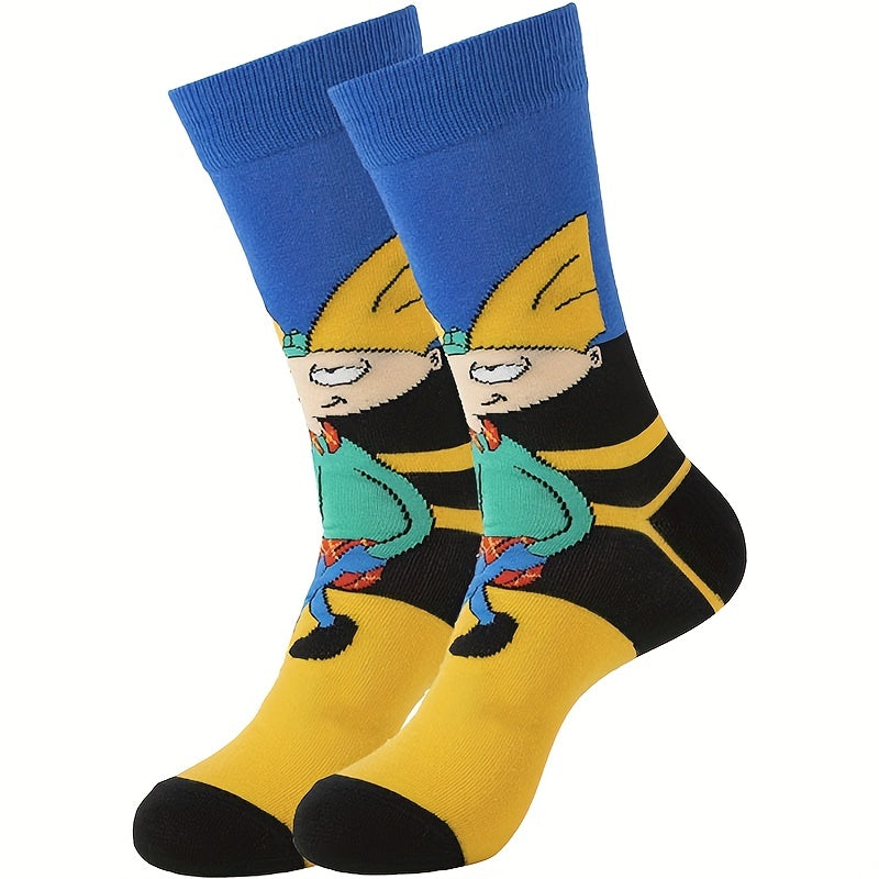 6pairs Boys Kids Hedgehog Cartoon Crew Socks