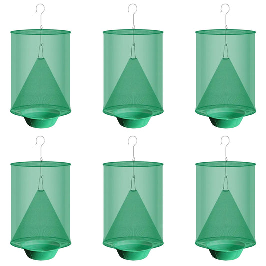 6pcs Ranch Fly Traps Outdoor Hanging Stable Fly Trap Reusable Fly Killer Cage