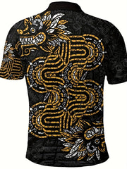 Dragon Pattern Men's Short Sleeve Shirt