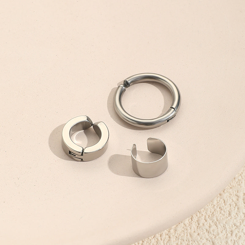 3 Stainless Steel Ear Clips for Non-Pierced Ears