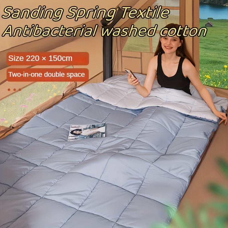 Durable Sleeping Bag for Two with Detachable Pillow