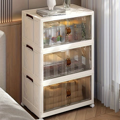 Plastic Storage Box Double Door Folding Storage Cabinet