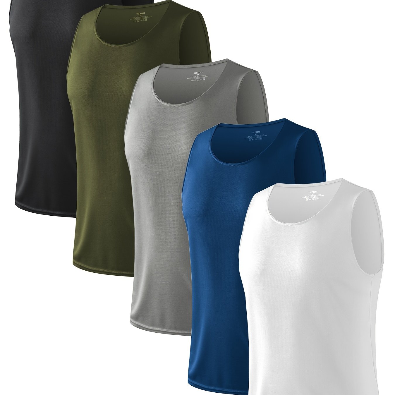 5Pcs Men's Training Tank Top Sleeveless Shirt For Gym Workout