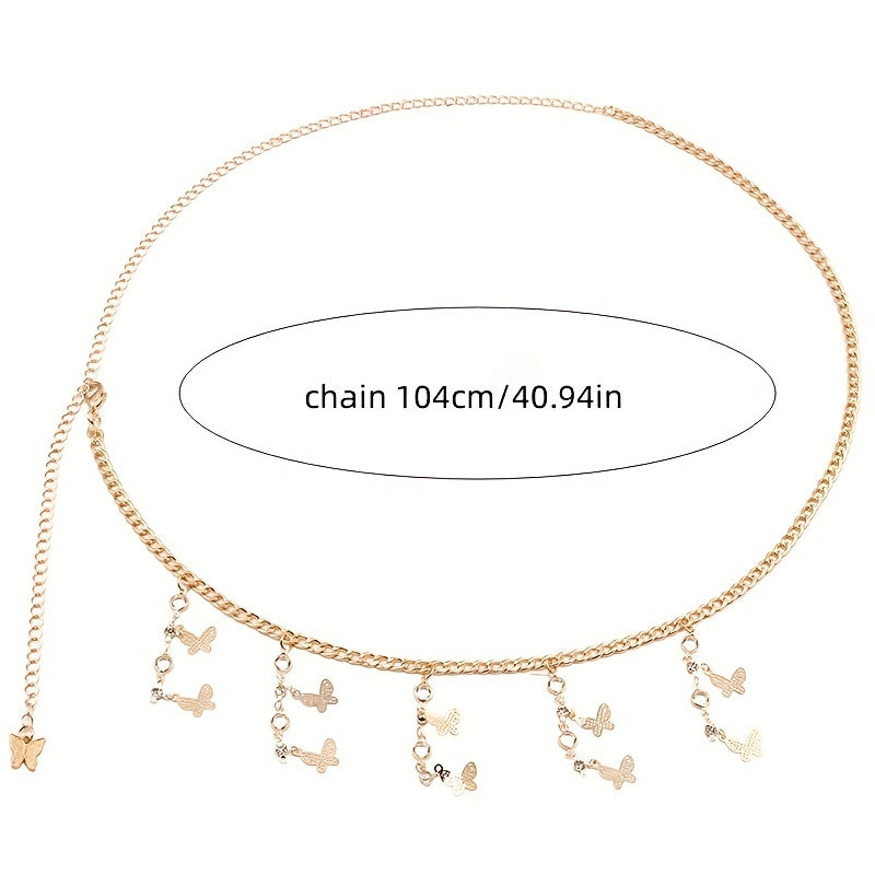 Butterfly Tassel Charm Chain Belt Waist Chain Jewelry