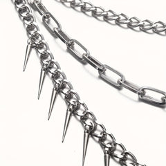 Pocket Chain Pants Trousers Chain Layered Waist Spike Tassel Chain