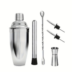 6pcs Stainless Steel Cocktail Shaker Bartender Shaker Party Bar Tool