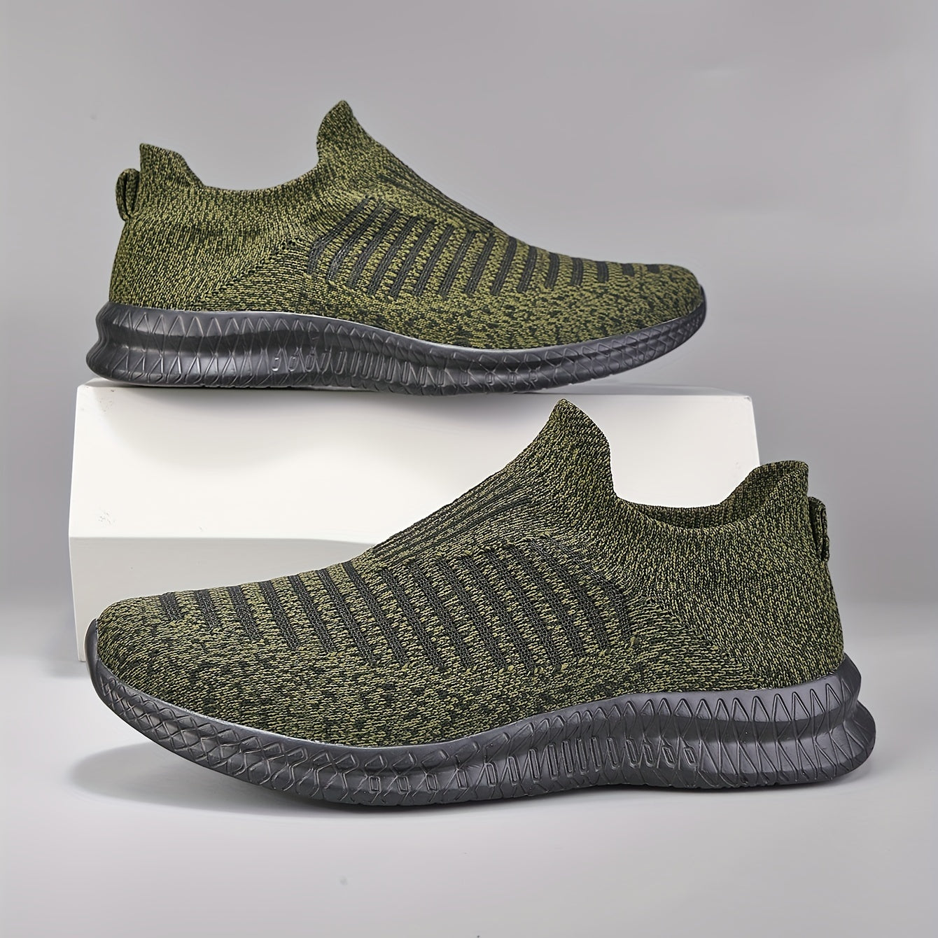 Men's Knitted Slip On Casual Shoes Breathable Lightweight Sock Shoes