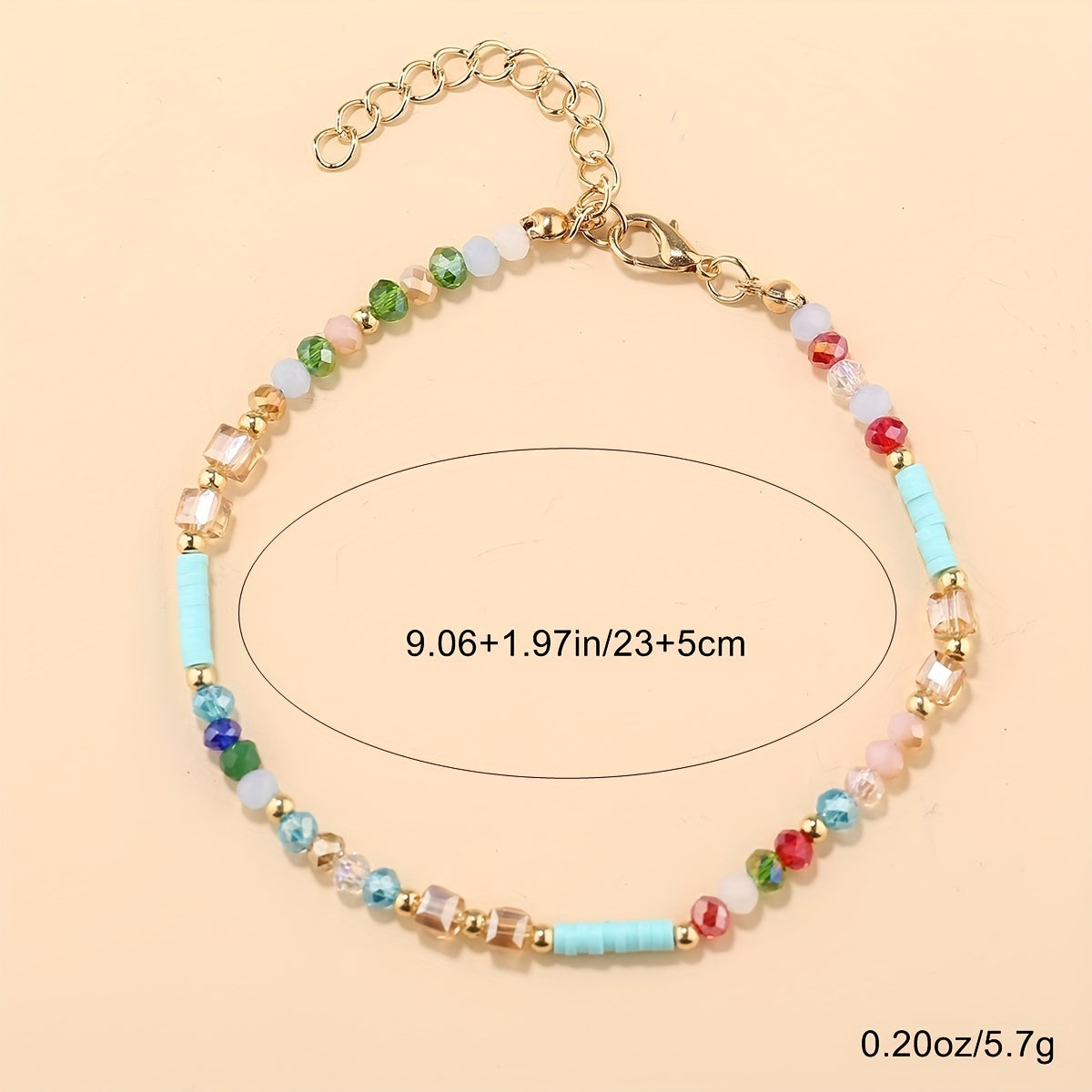 Colorful Beaded Anklet Boho Style Bracelet Women Girl