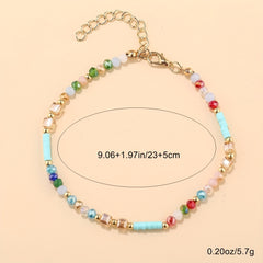 Colorful Beaded Anklet Boho Style Bracelet Women Girl