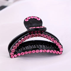 Pink Rhinestone Hair Claw Ponytail Holder Women Girls Hair Claw Clip
