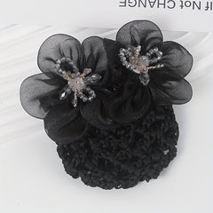 Organza Flower Hair Net Hair Snood Clip Accessory