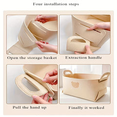 3pcs Felt Storage Baskets for Snacks Toys Books Clothes