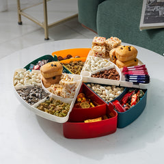 Fruit Tray Rotating Snack Box Double Deck Dried Fruit Organizer