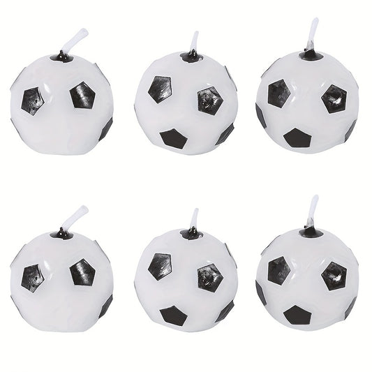 6pcs Soccer Ball Candles for Birthday Party Cake