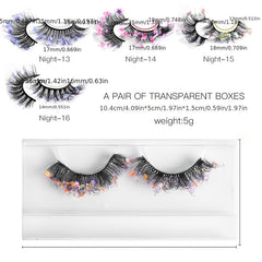 Glitter False Eyelashes Sequins Fluffy Faux Mink Lashes Cosplay