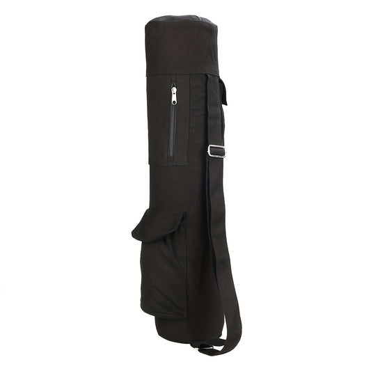 Yoga Mat Canvas Bag with Water Bottle Pocket