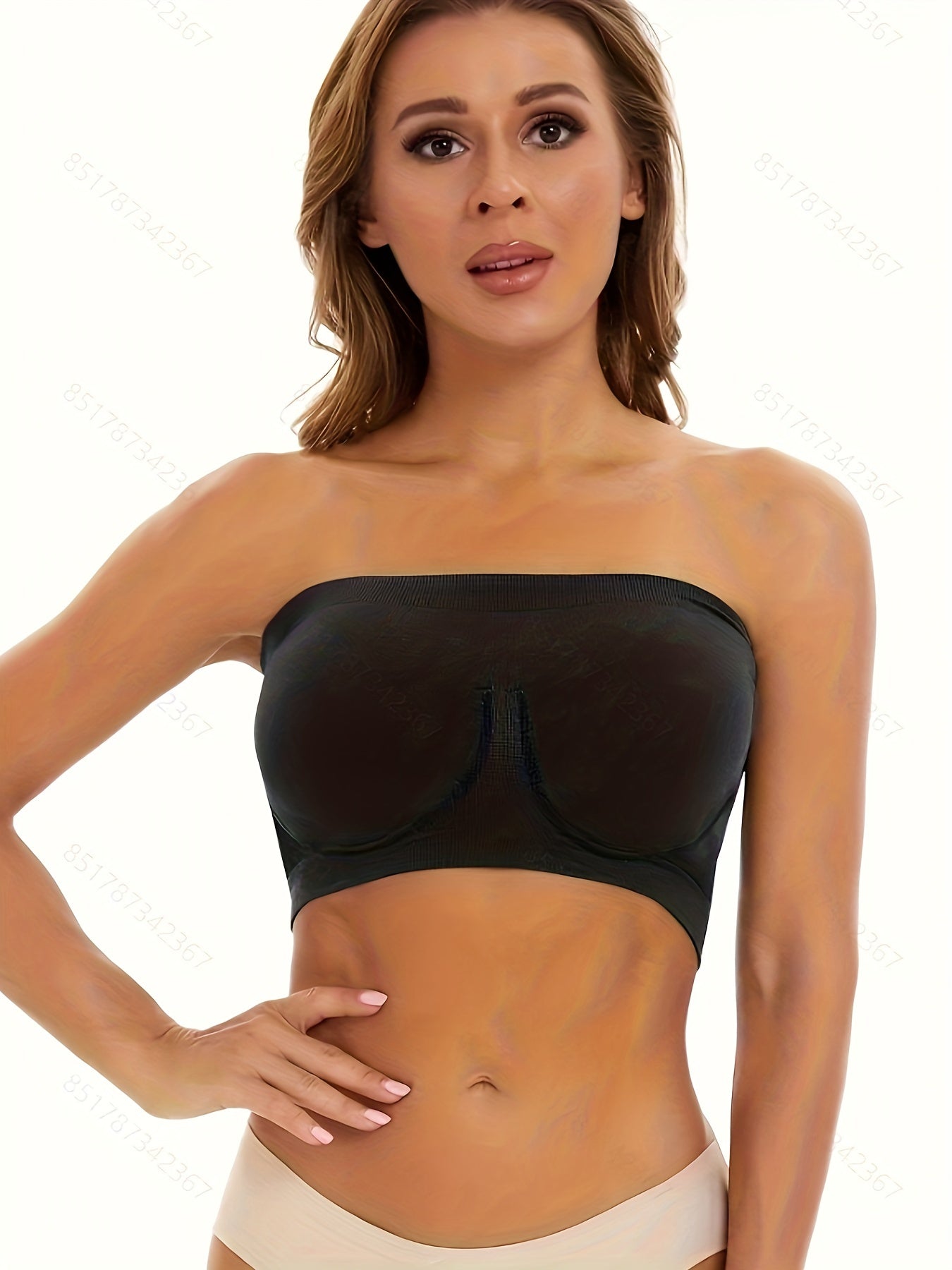 6pcs Strapless Bandeau Bras Comfy & Soft Stretch Everyday Bra