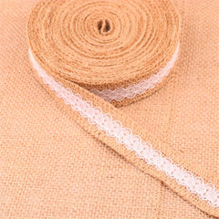 2m Lace Linen Roll with Lace Linen Rope on Both Sides DIY Craft