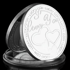 Custom Engraved I Love You Lucky Coin Golden Plated Anniversary Gift