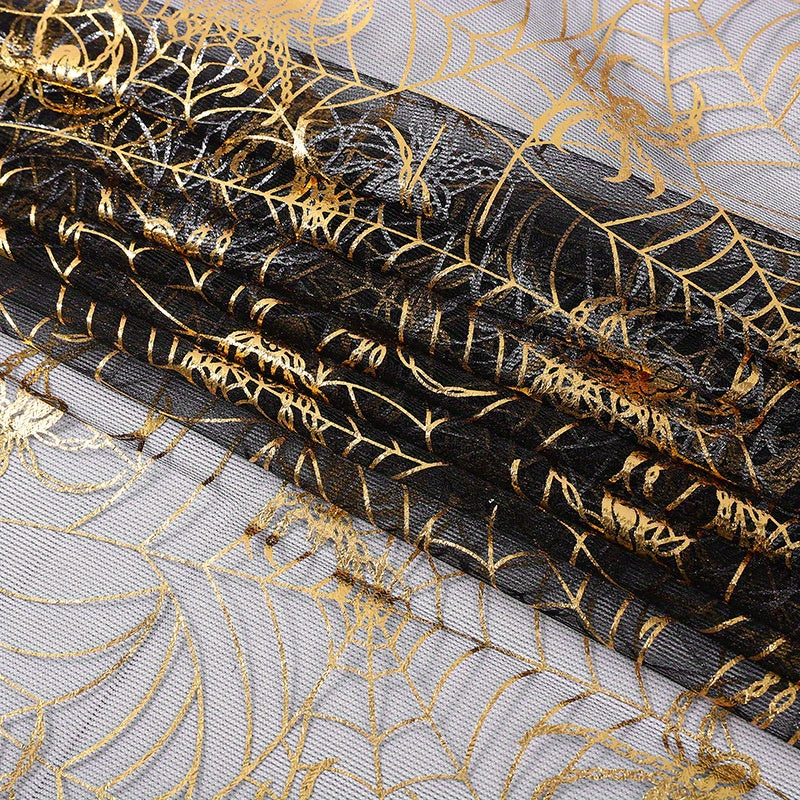 Halloween Red Spider Web Mesh Fabric for Decoration