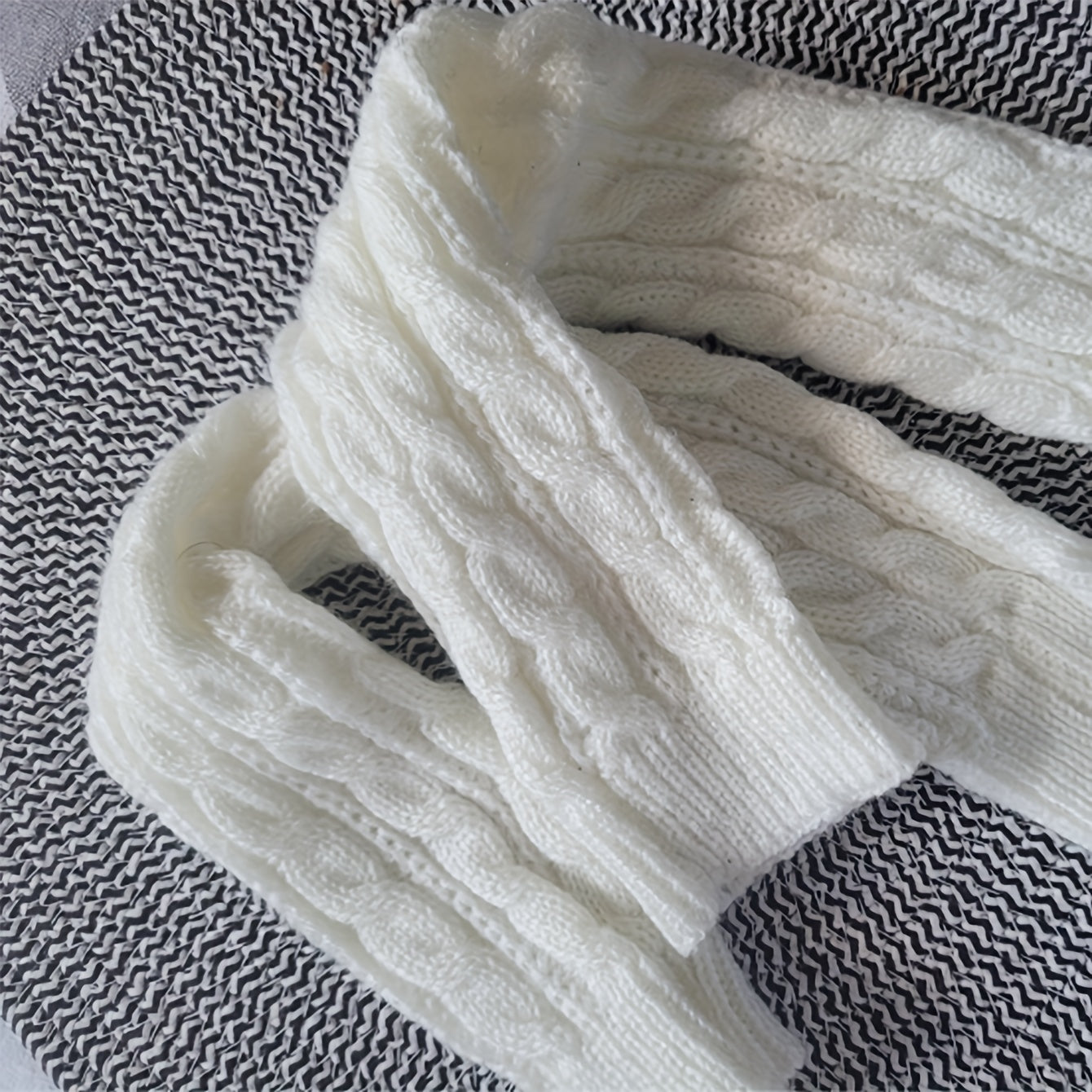 Ribbed Knitted Mid length Gloves Solid Elastic Fingerless Gloves