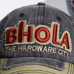 Vintage Embroidery Baseball Cap Washed Distressed Block Dad Hat