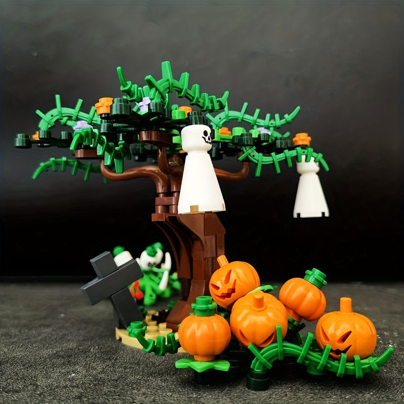 Halloween Pumpkin Ghost Building Scene Model