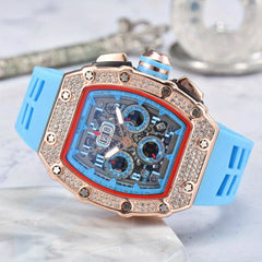 Hollow Ghost Head Rhinestone Men's Watch