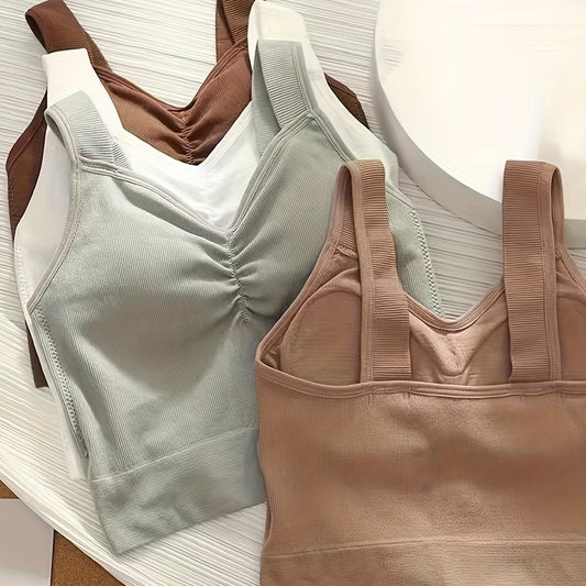 Women's V-Neck Sleeveless Padded Top 4-Pack