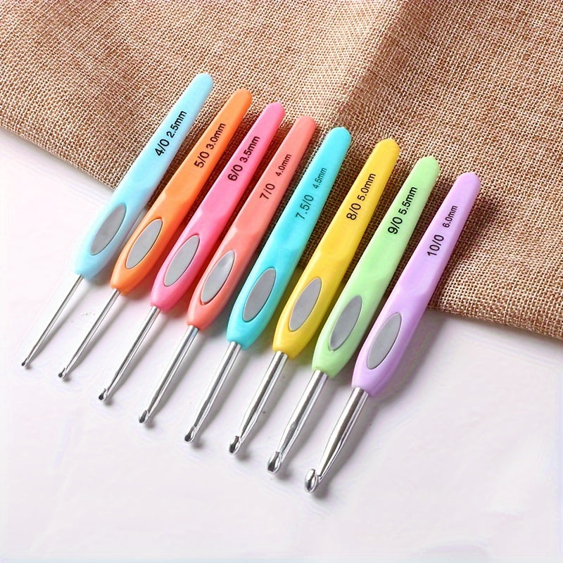 8pcs Colorful Crochet Set Non-slip Sweater Needle Set for Beginners
