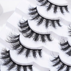 7 Pairs 5D Crisscross False Lashes 18mm Soft Wispy Makeup Eyelashes