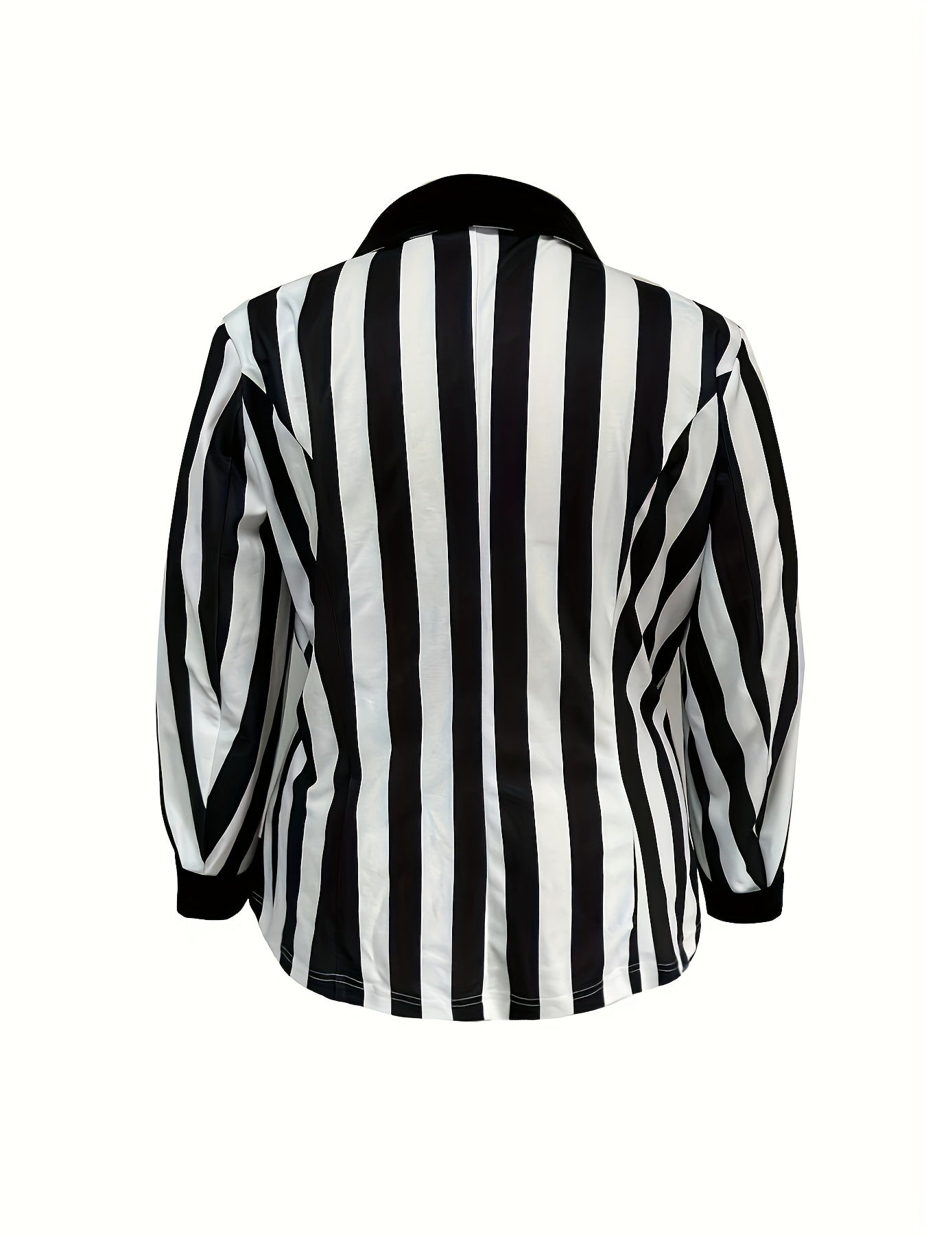  Stripe Print Long Sleeve Lapel Collar Blazer