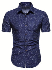 Hawaiian Print Casual Short Sleeve Men's Shirt for Summer Vacation