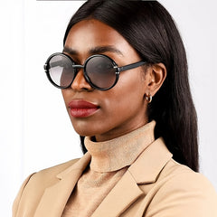 Round Oversize Sunglasses Vintage UV400 Sunscreen Women Unisex