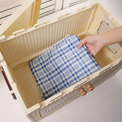 Beige Medium Folding Desktop Storage Single Without Wheels
