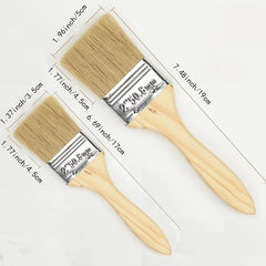 2pcs Paint Brushes Wood Handle Pro Paint Brushes Set Trim Stain Brush