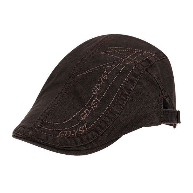 Men's Cotton Embroidered Letters Beret Hat Spring Autumn Adjustable Cap