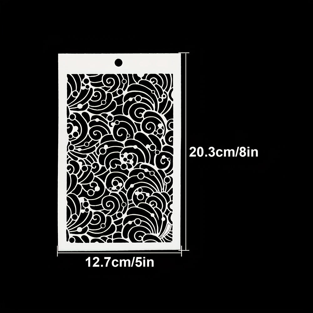 Background Waves Stencils Graffiti Stencils DIY Art Stencils for Painting