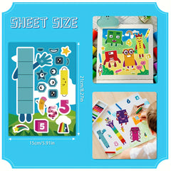 16pcs DIY Stickers Cartoon Faces Animals Stars & Party Designs