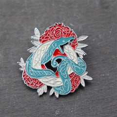 Anime Flower Snake Shape Enamel Pin for Men