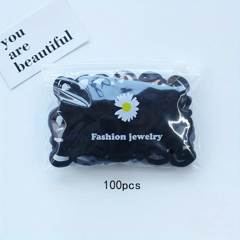 100pcs Cartoon Colorful Hair Ties, Holiday Gift for Girls